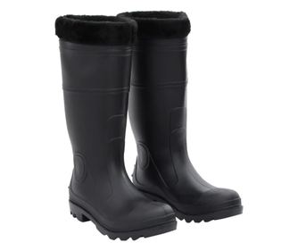 Cizme de ploaie cu sosete detasabile, negru, marime 42, PVC
