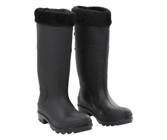 Cizme de ploaie cu sosete detasabile, negru, marime 39, PVC