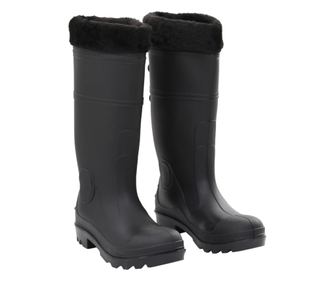Cizme de ploaie cu sosete detasabile, negru, marime 38, PVC