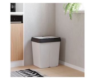 Cos de gunoi dublu, alb, 2x25 L