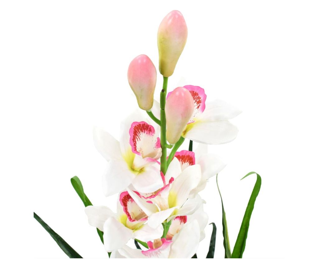 vidaXL Artificial Orchid Cymbidium Plant with Pot 100 cm Green