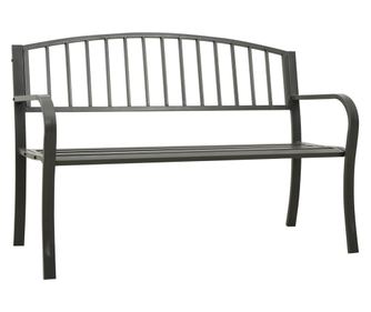 Vrtna klupa, siva, 120 cm, čelik