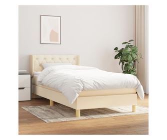 Боксспринг легло с матрак, крем, 80x200 см, текстил