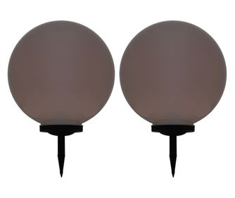 Външни соларни лампи 2 бр LED сферични 50 см RGB