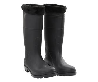 Cizme de ploaie cu sosete detasabile, negru, marime 45, PVC