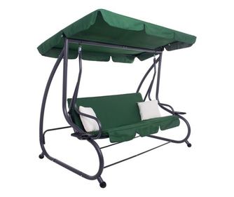 Balansoar gradina, Springos, 3 locuri, verde, 194x122x167-200 cm, functie pat, max 280 kg, Venetia