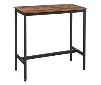 Stół barowy/kuchenny/do salonu Mercaton, drewno i stal, rustykalny brąz, 100x40x90 cm