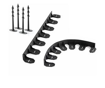 Gyepszegély, műanyag, 24 szigony szeg, 4,8 m