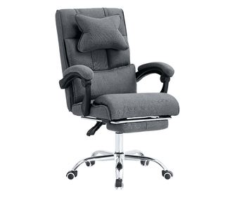 Fotoliu pentru birou cu suport extensibil pentru picioare, gri / crom, WALDOR, Sani,  64x65x103-113 cm