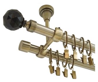 Galerie dubla KULA CRYSTAL NEGRU prindere tavan- dubla 19/19 - aur antic