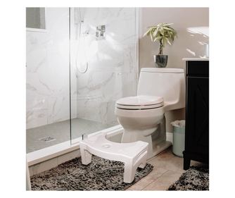 Taburet fiziologic pliabil WC impotriva constipatiei si hemoroizilor, Inaltime 17.5 cm, Alb