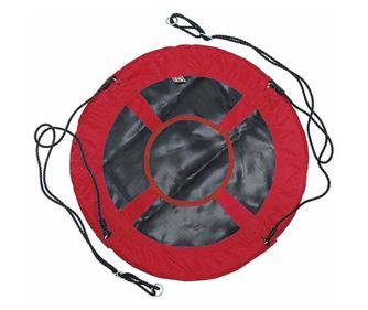 Závěsná houpačka ve tvaru kruhu, 90 cm, červená