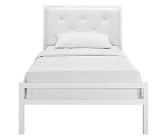 Hanna fém ágykeret ajándék ágyráccsal, több méretben és színben-Fehér 90x200 cm-es-fehér