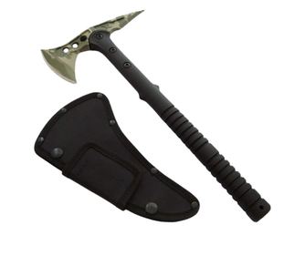 Ideallstore® sjekira, Tactical Camo, nehrđajući čelik, zelena, 40 cm, korice uključene