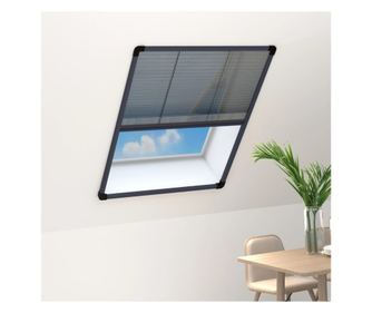 Plisirana mreža protiv insekata za prozore, antracit, 60x80 cm, aluminij