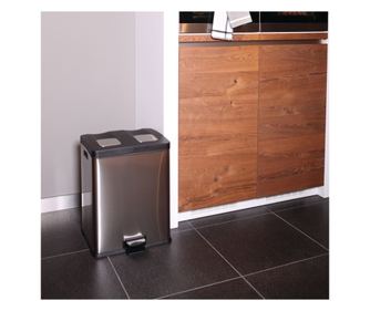 EKO Кош за боклук с педал Rejoice, матово сребрист, 2x30 L