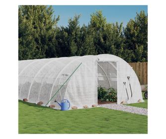 Staklenik s čeličnim okvirom, bijeli, 24 m², 6x4x2 m