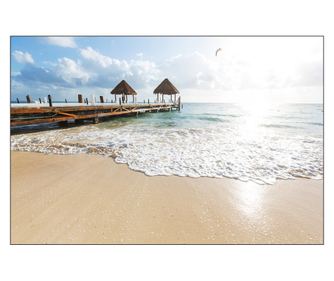 Fototapeta slunečný den pláž moře krajina 3D abstrakce pro obývací pokoj 270x180  270x180cm