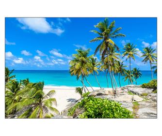 Fototapeta Teplé země abstraktní dekorace s módní dekorací obývacího pokoje na pláži s 3D efektem 368x254  368x254cm