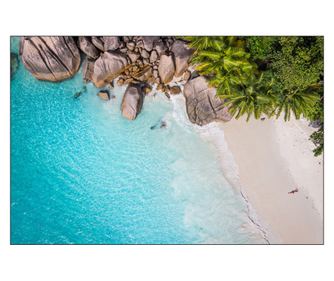 Fototapeta oceán skály nebe palmy obývací pokoj Dekorace s módní 3D efekt abstrakce 270x180  270x180cm