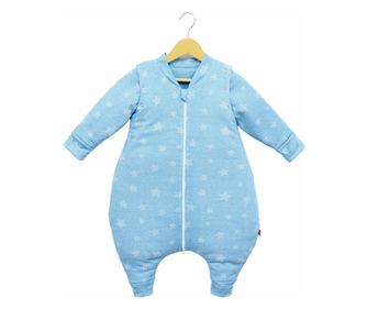 Sac de dormit cu picioruse si maneci, Stars in your eyes - Blue, 100 cm, 3 tog
