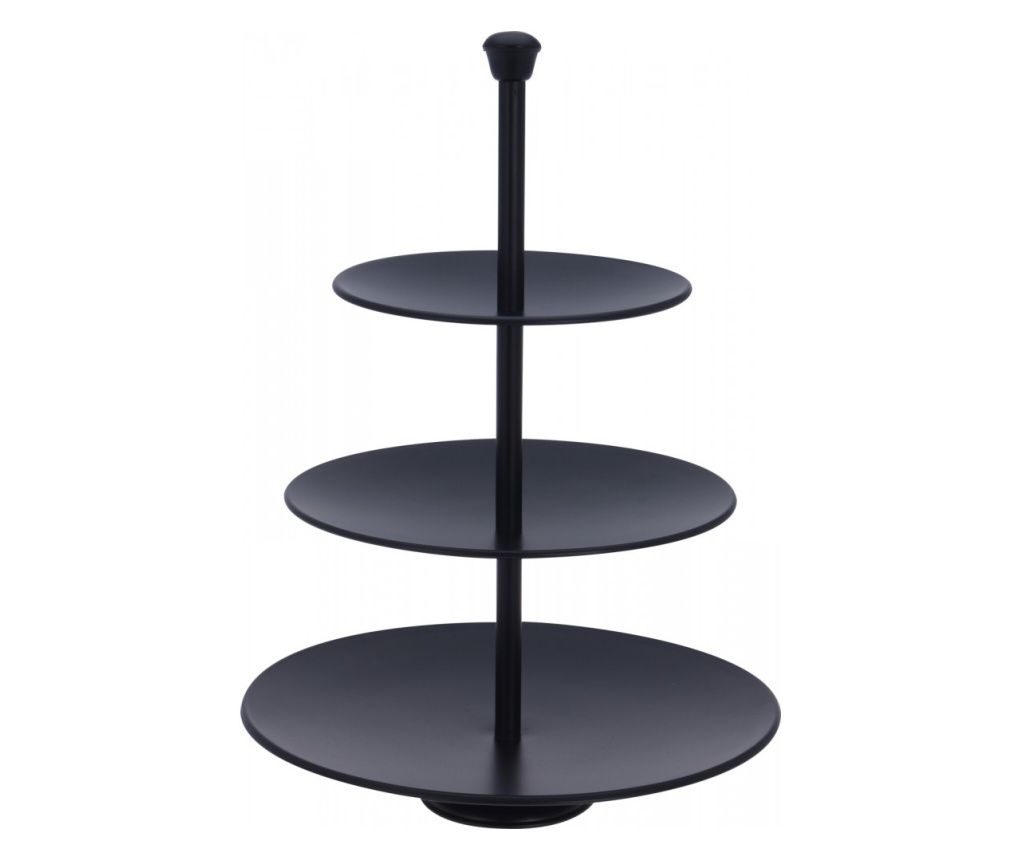Platou servire etajat Black Steel, 25 x 36 cm