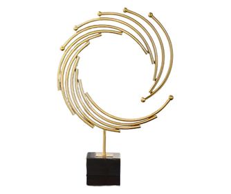 Decoratiune de masa, metalica, Omnia, 42x12x65cm, Auriu/Negru