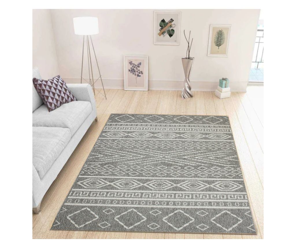 Szürke Lair fonott szőnyeg, 125x200 cm, téglalap