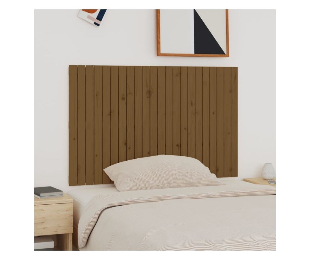 Zidna uzglavlja, medeno smeđa, 140x3x90 cm, borovo drvo