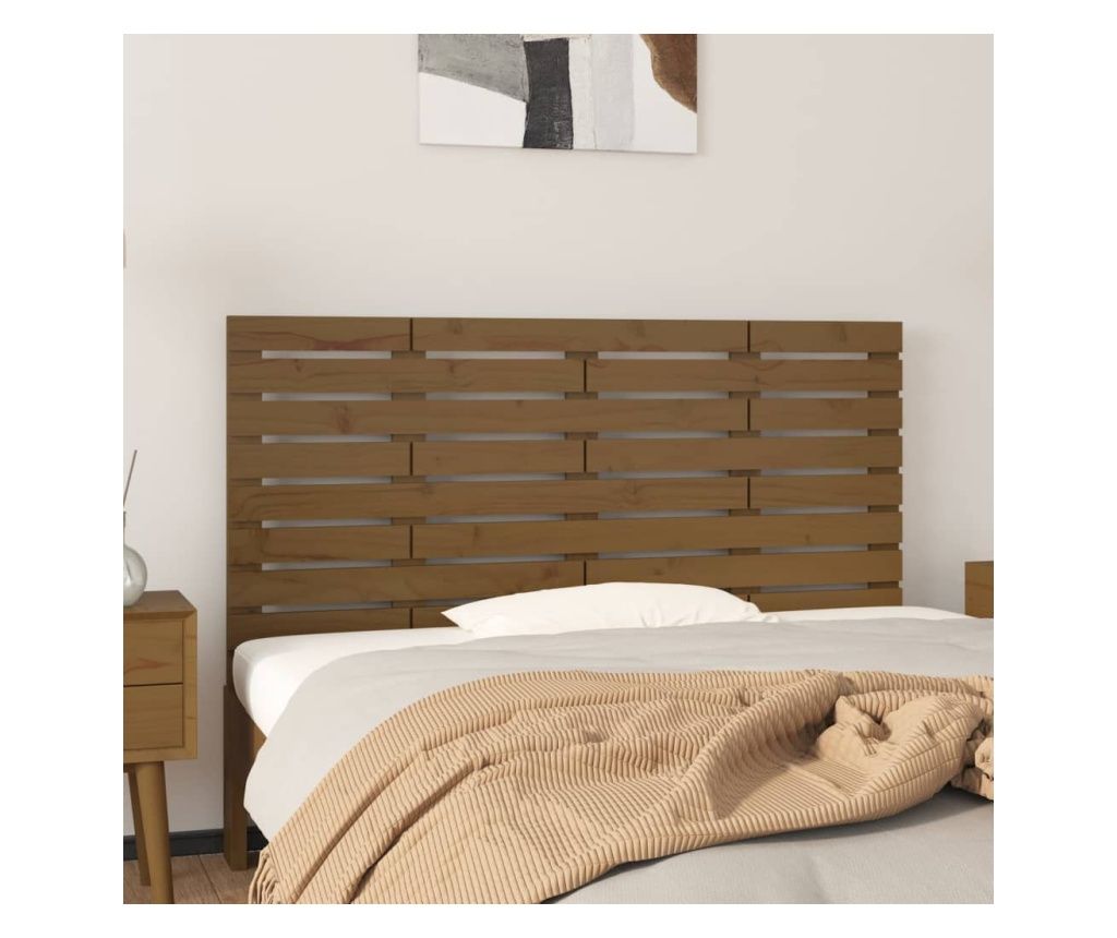 Zidna uzglavlja, medeno smeđa, 156x3x63 cm, borovo drvo