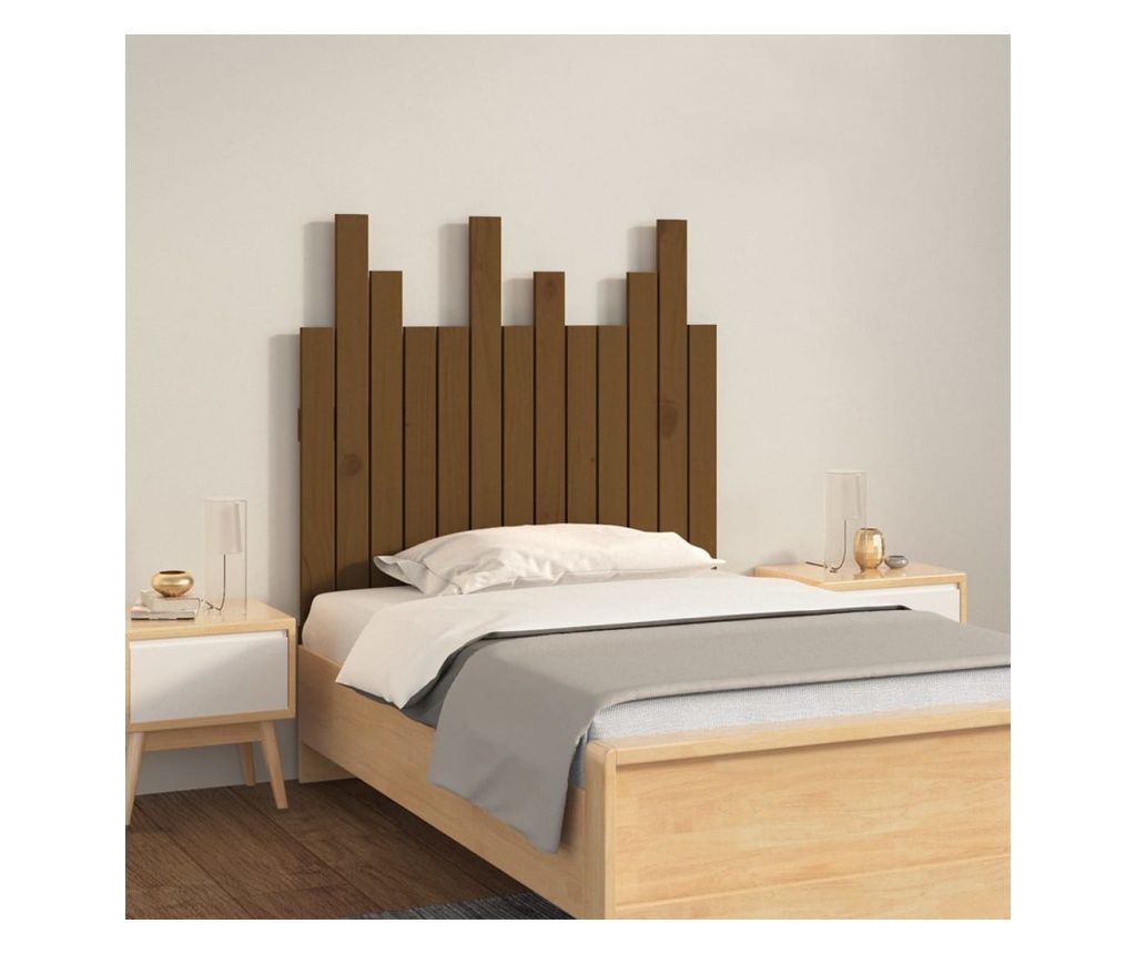 Zidna uzglavlja, medeno smeđa, 82,5x3x80 cm, borovo drvo