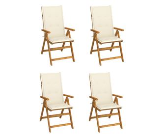 Kerti sszecsukhat szkek prnkkal, 4 db, tmr akcfa