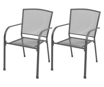 Stolice za vrt, 2 kom., siva, čelik