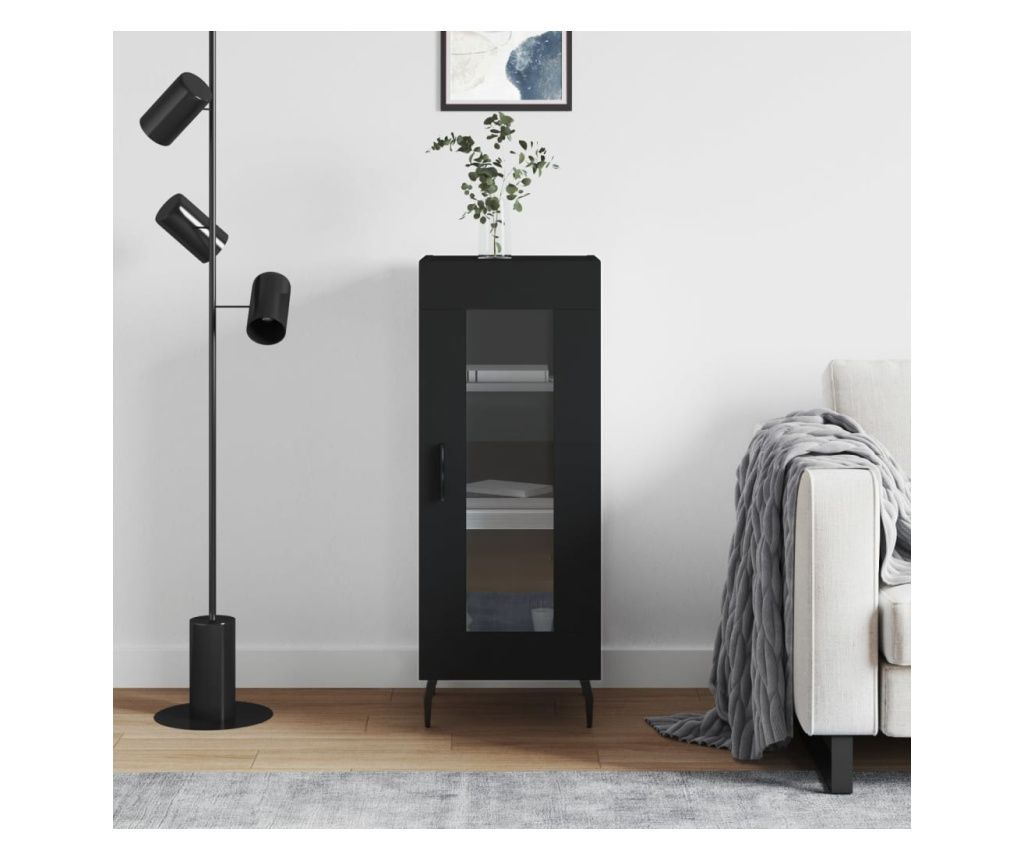 Servantă, negru, 34,5x34x90 cm, lemn compozit