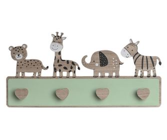 Cuier de perete, model animalute, MDF, 40x19,5x4,5 cm
