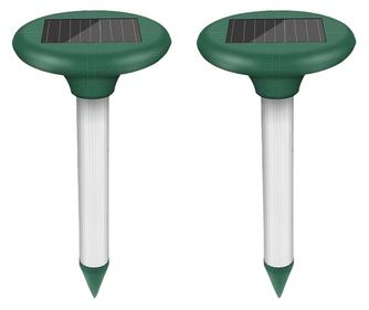 Set 2x Aparat Anti Daunatori de Gradina MRG M1063, Cu Incarcare Solara, Efecte Sonore Si Vibratii, Impotriva Rozatoarelor si Ins