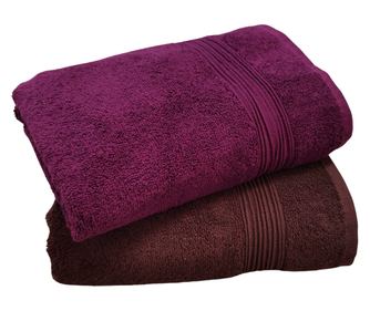 Комплект 2 кърпи за баня Kotonia Home Deco - 50х90 см, 100% памук, кафяво и лилаво