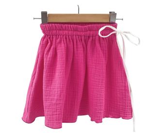 Fustita de vara pentru fete, din muselina, Pink Pop, 12-18 luni