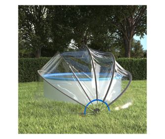 Cupola pentru piscina, 376x188 cm, PVC, rotund