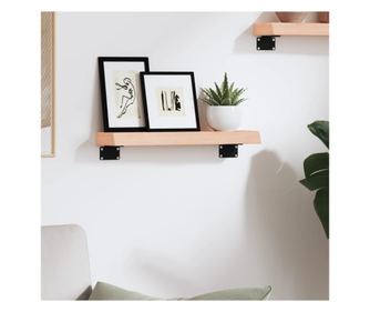 Falra szerelhető polc, 40x10x4 cm, kezeletlen tömör tölgyfa