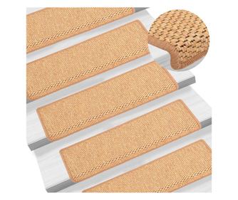Covorase scari autoadezive, 15 buc. portocaliu, 65x21x4cm sisal