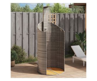 Dus de exterior, gri, 100x100x241,5 cm, poliratan/lemn acacia