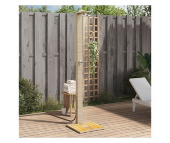 Dus de exterior, bej, 50x55x224 cm, poliratan si lemn acacia