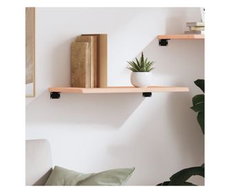 Nástěnná police, 60x30x2 cm, masivní dubové dřevo, neupravené