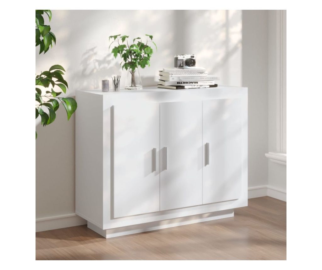 Servantă, alb, 92x35x75 cm, lemn compozit