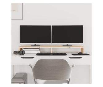 Stojalo za monitor, 100x27x10 cm, masivni borov les