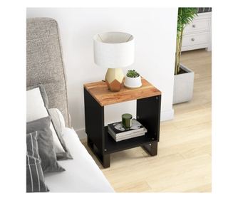 Τραπεζάκι σαλονιού, 40x31x46 εκ., μασίφ ξύλο ακακίας/σύνθετο ξύλο