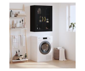 Επιτοίχιο ντουλάπι, μαύρο, 69,5x34x90 εκ.