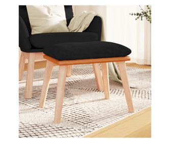 Tabure, crni, 45x29,5x39 cm, tekstil i ekološka koža