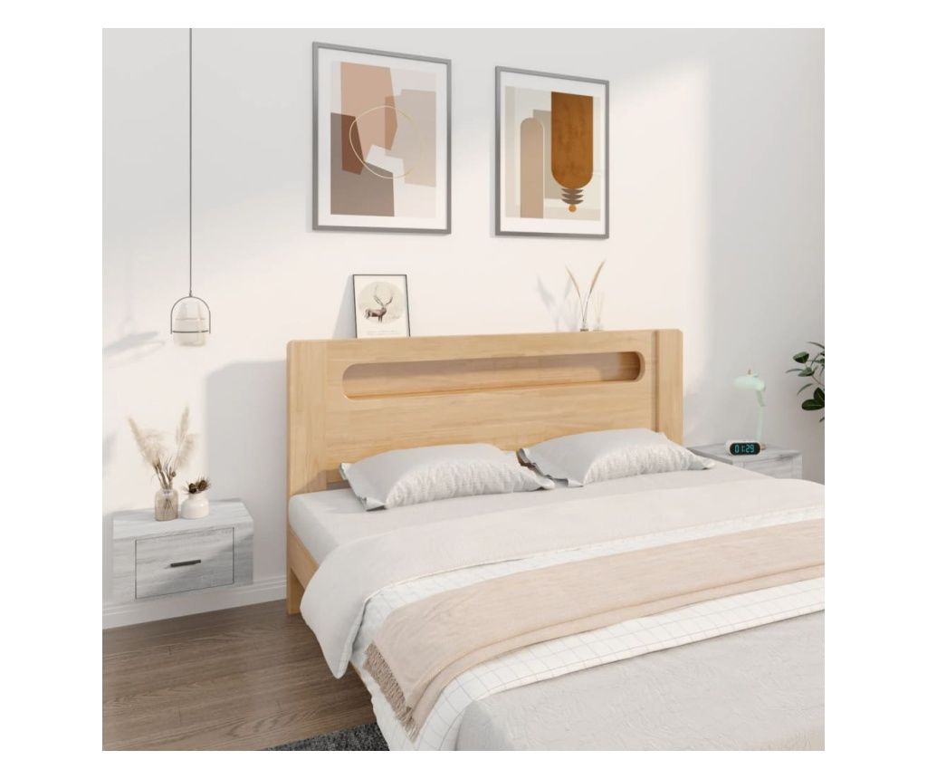 Falra szerelhet jjeliszekrnyek, 2 db, sonoma szrke, 50x36x25 cm